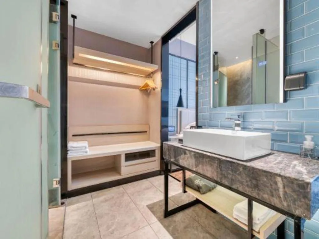 Bed in Echarm Hotel Chengdu Global Center Century City New Exhibition