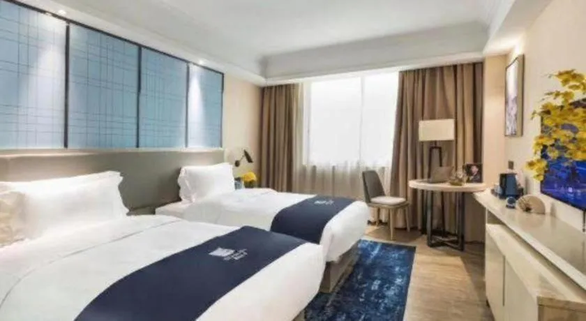 Bed in Echarm Hotel Chengdu Global Center Century City New Exhibition