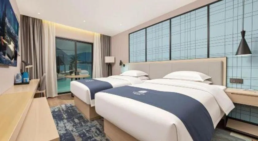 Bed in Echarm Hotel Chengdu Global Center Century City New Exhibition