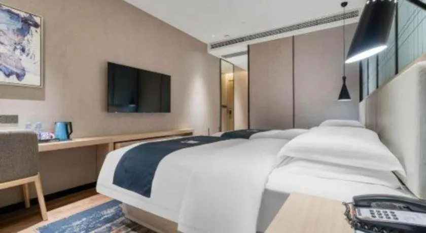 Bed in Echarm Hotel Chengdu Global Center Century City New Exhibition