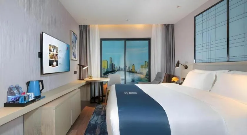 Bed in Echarm Hotel Chengdu Global Center Century City New Exhibition