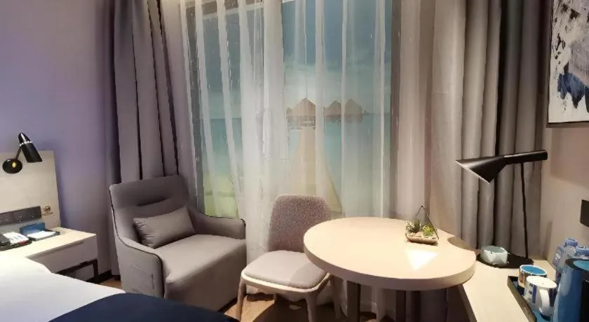 Bed in Echarm Hotel Chengdu Global Center Century City New Exhibition