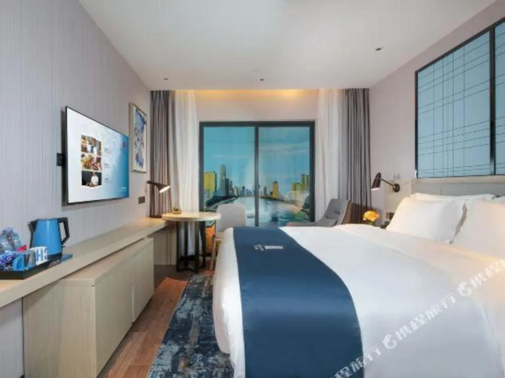 Bed in Echarm Hotel Chengdu Global Center Century City New Exhibition