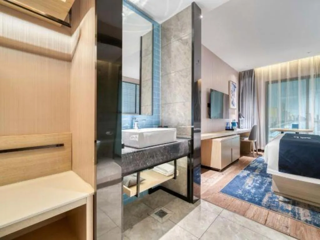 Bed in Echarm Hotel Chengdu Global Center Century City New Exhibition