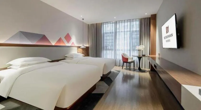 Bed in Borrman Hotel Baise High-speed Railway Station Hengning Plaza