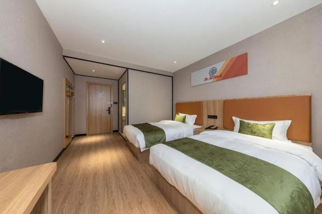 Bed in Shell Hotel Shnaghai Beiqiao Metro Station