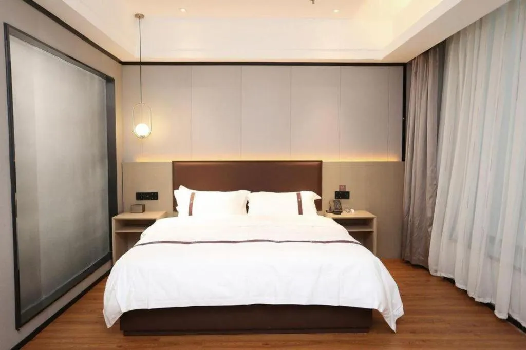 Bed in Gya Hotel Beijing Shunyi Yanjing Bridge