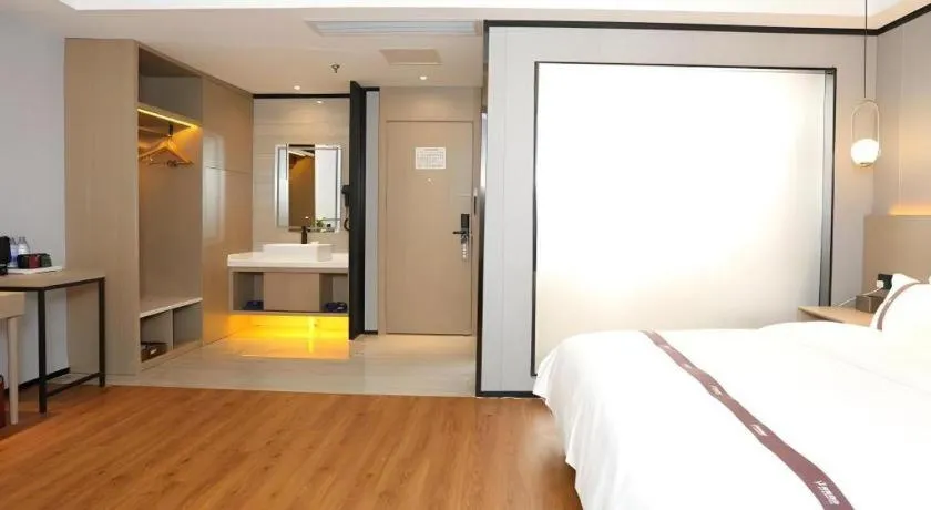 Bed in Gya Hotel Beijing Shunyi Yanjing Bridge