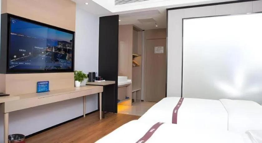 Bed in Gya Hotel Beijing Shunyi Yanjing Bridge