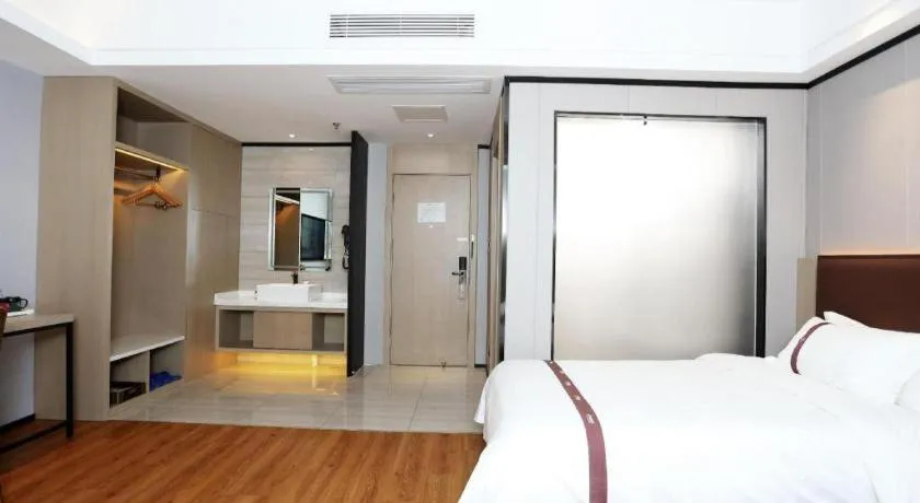 Bed in Gya Hotel Beijing Shunyi Yanjing Bridge