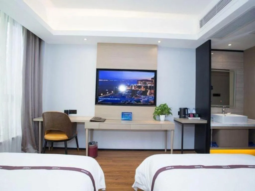 Bed in Gya Hotel Beijing Shunyi Yanjing Bridge