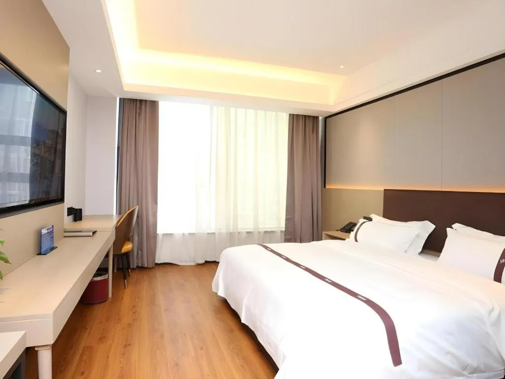 Bed in Gya Hotel Beijing Shunyi Yanjing Bridge