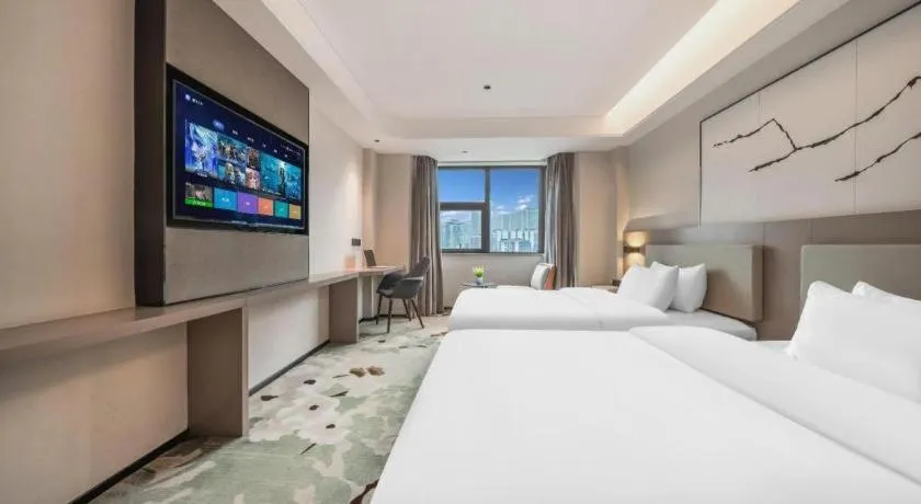 Bed in GreenTree Eastern Chongqing Yangjiaping Pedestrian Street Mixc Hotel
