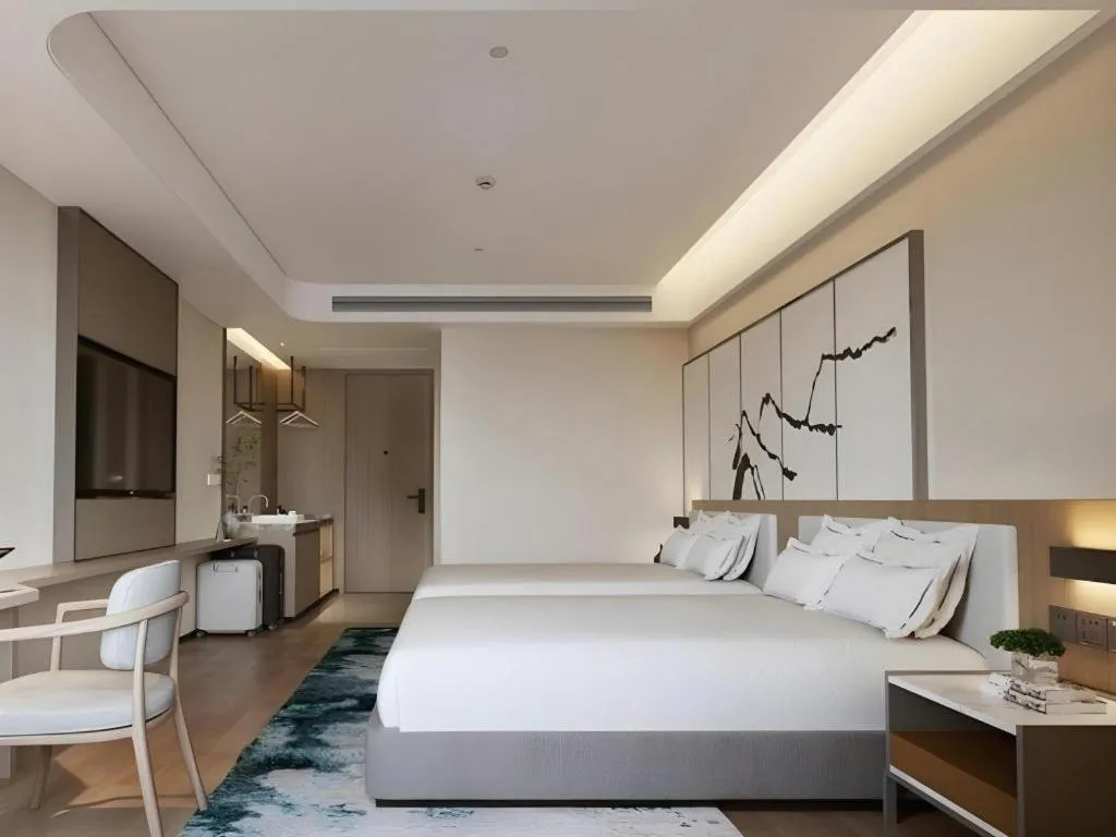 Bed in GreenTree Eastern Chongqing Yangjiaping Pedestrian Street Mixc Hotel