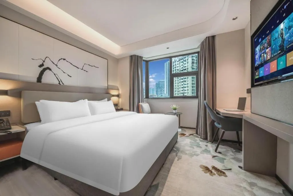 Bed in GreenTree Eastern Chongqing Yangjiaping Pedestrian Street Mixc Hotel