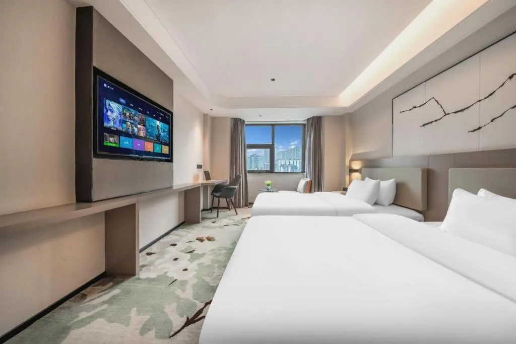 Bed in GreenTree Eastern Chongqing Yangjiaping Pedestrian Street Mixc Hotel