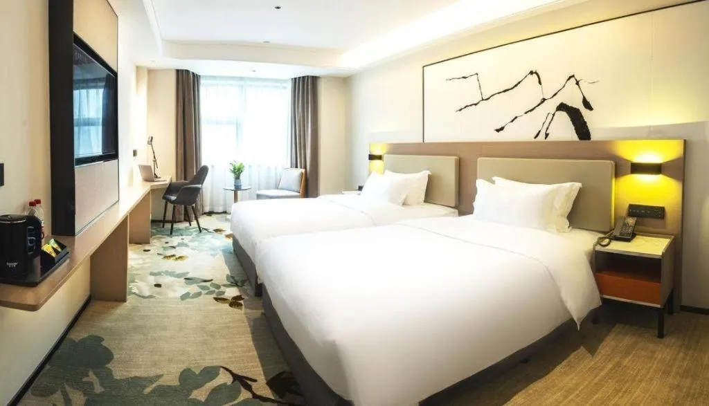 Bed in GreenTree Eastern Chongqing Yangjiaping Pedestrian Street Mixc Hotel