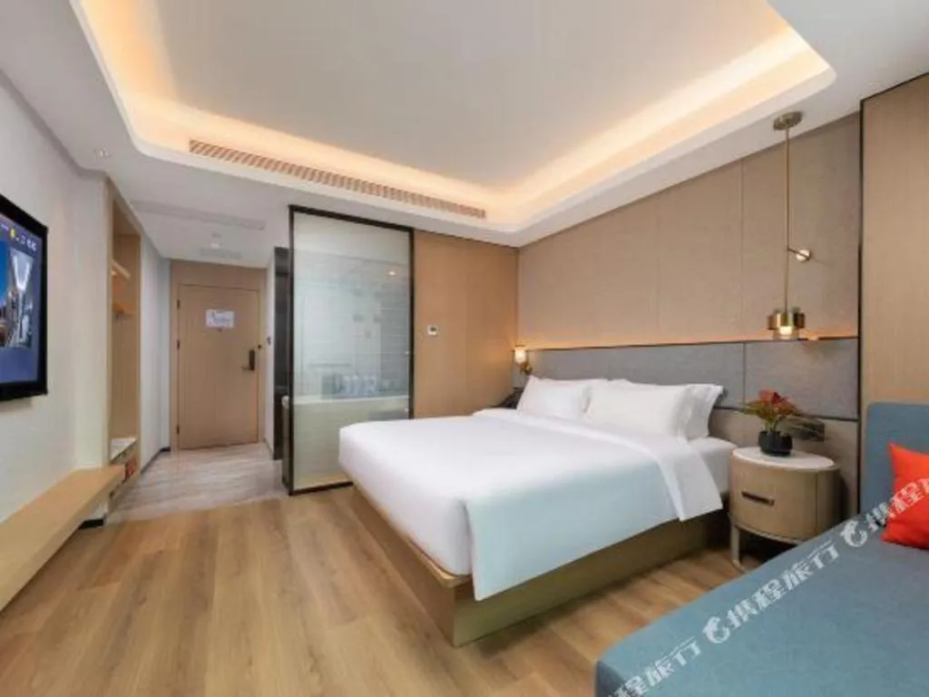Bed in Gya Hotel Zhuhai International Airport New Town