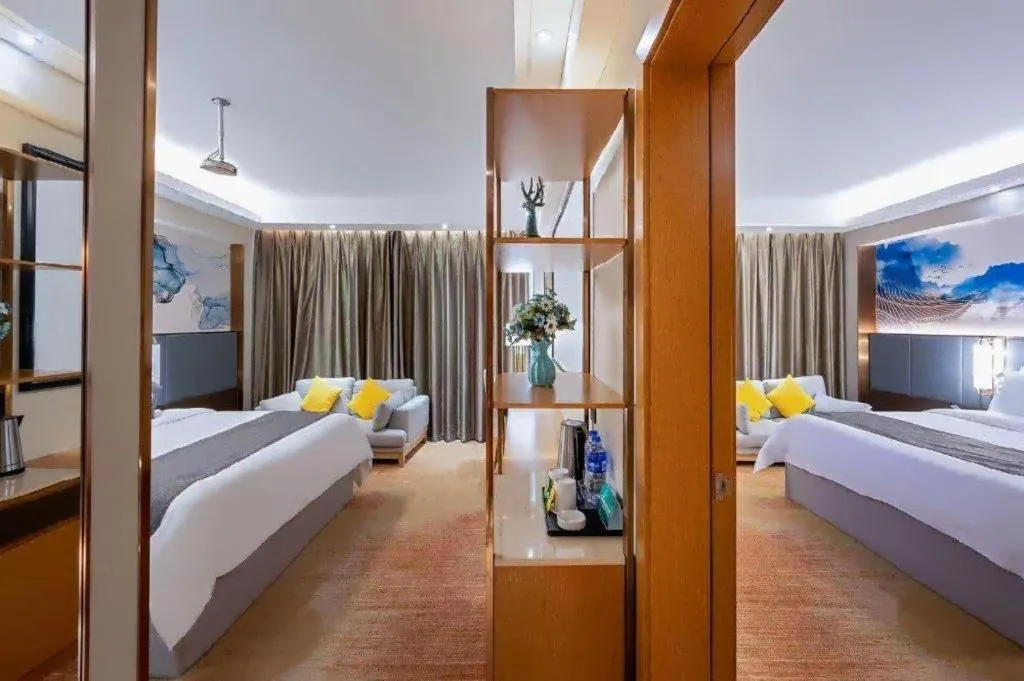 Bed in Gya Hotel Zhuhai International Airport New Town