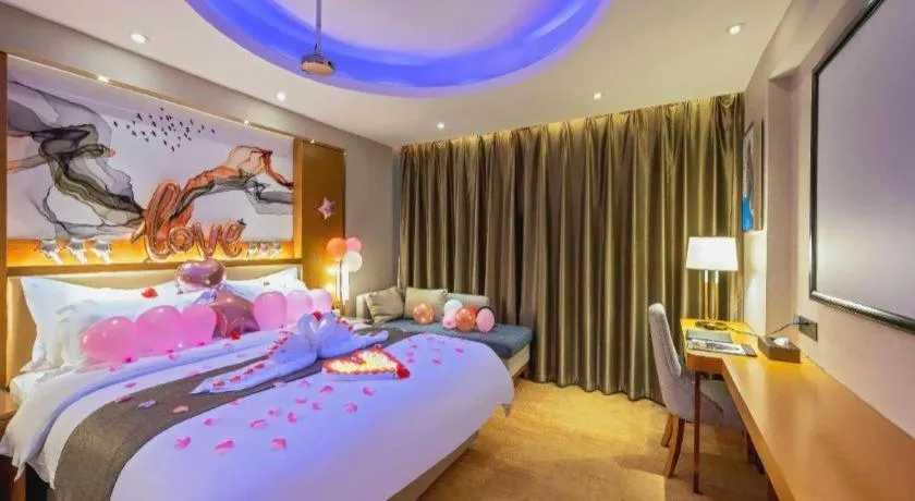 Bed in Gya Hotel Zhuhai International Airport New Town