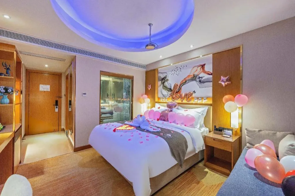 Bed in Gya Hotel Zhuhai International Airport New Town
