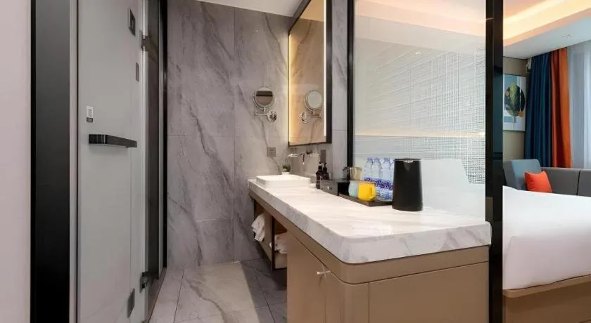 Bed in Gya Hotel Zhuhai International Airport New Town