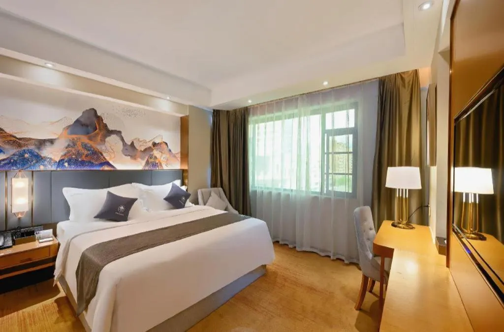 Bed in Gya Hotel Zhuhai International Airport New Town
