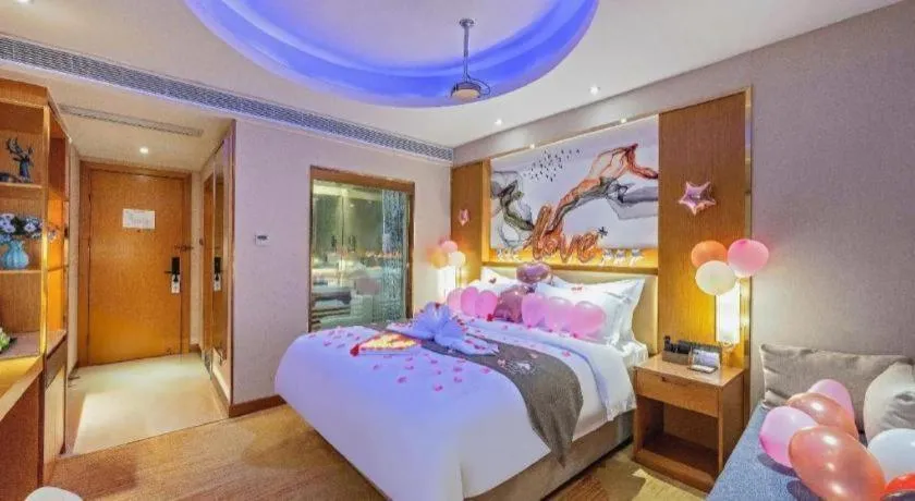 Bed in Gya Hotel Zhuhai International Airport New Town