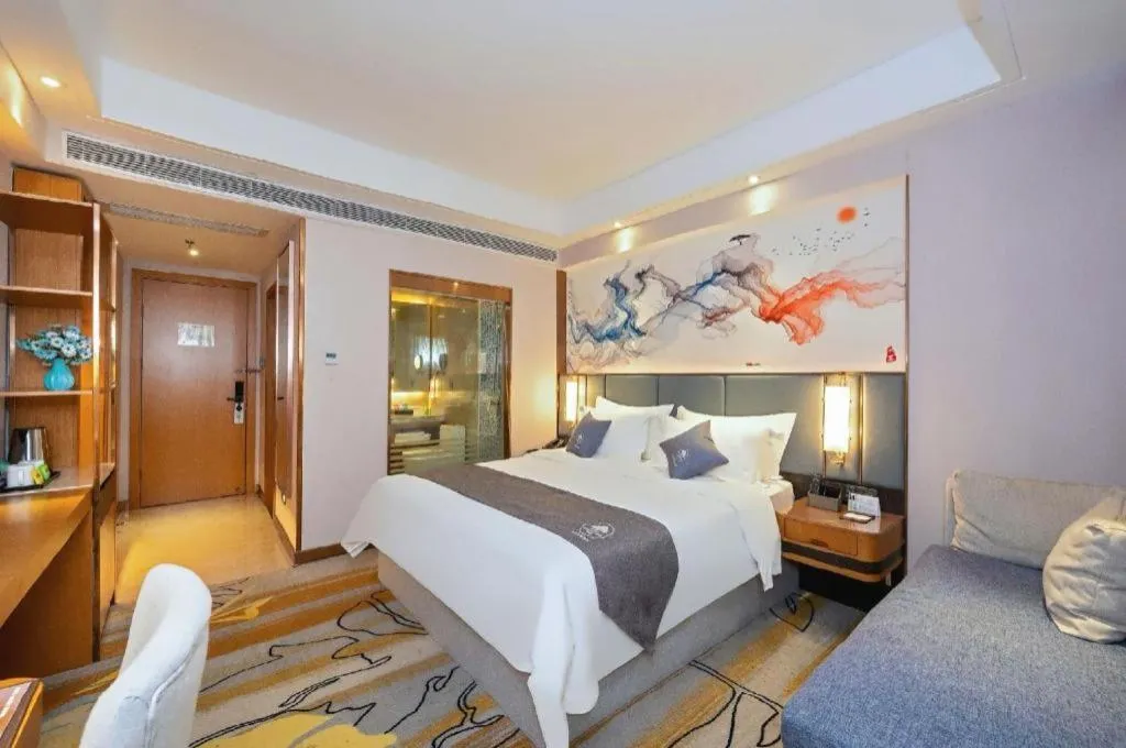 Bed in Gya Hotel Zhuhai International Airport New Town