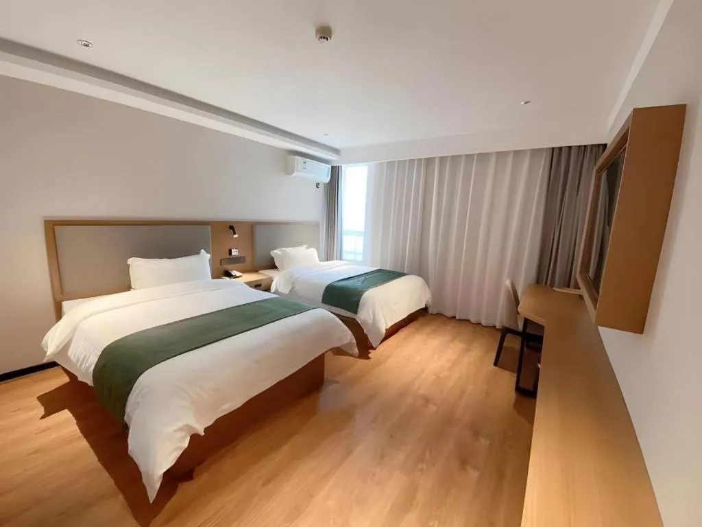 Bed in Green Tree Inn Luoyang Fenghuang Mansion Mudan Square Metro Station