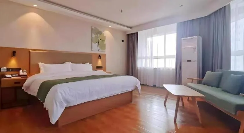 Bed in Green Tree Inn Luoyang Fenghuang Mansion Mudan Square Metro Station