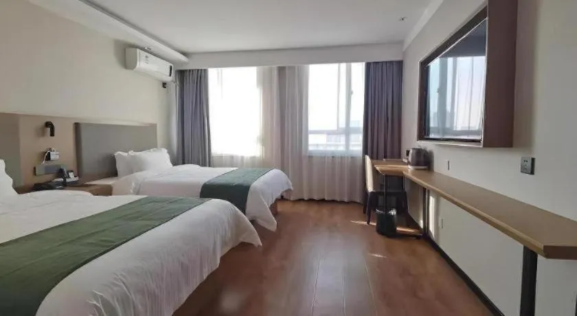 Bed in Green Tree Inn Luoyang Fenghuang Mansion Mudan Square Metro Station