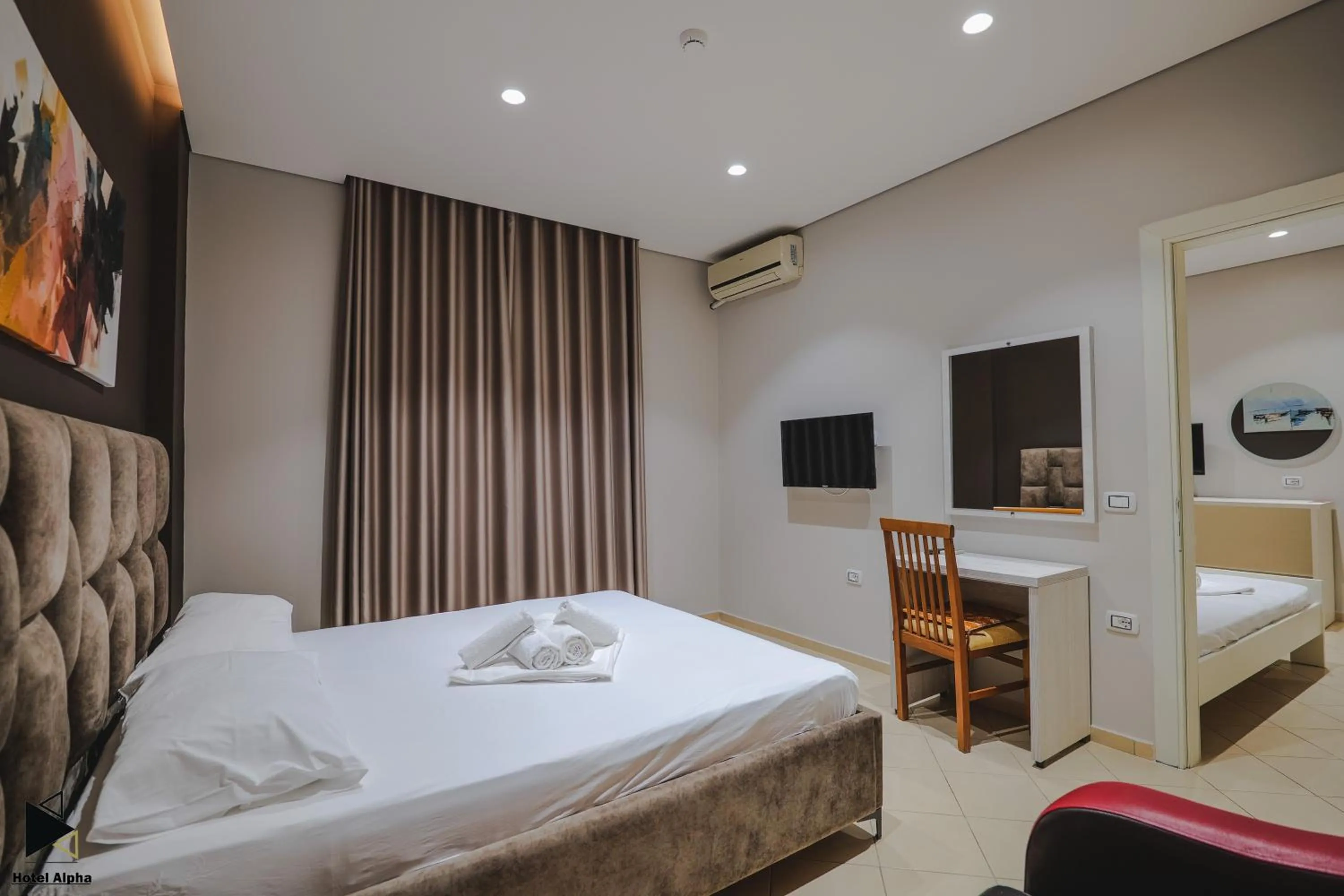 View (from property/room), Bed in Hotel Alpha