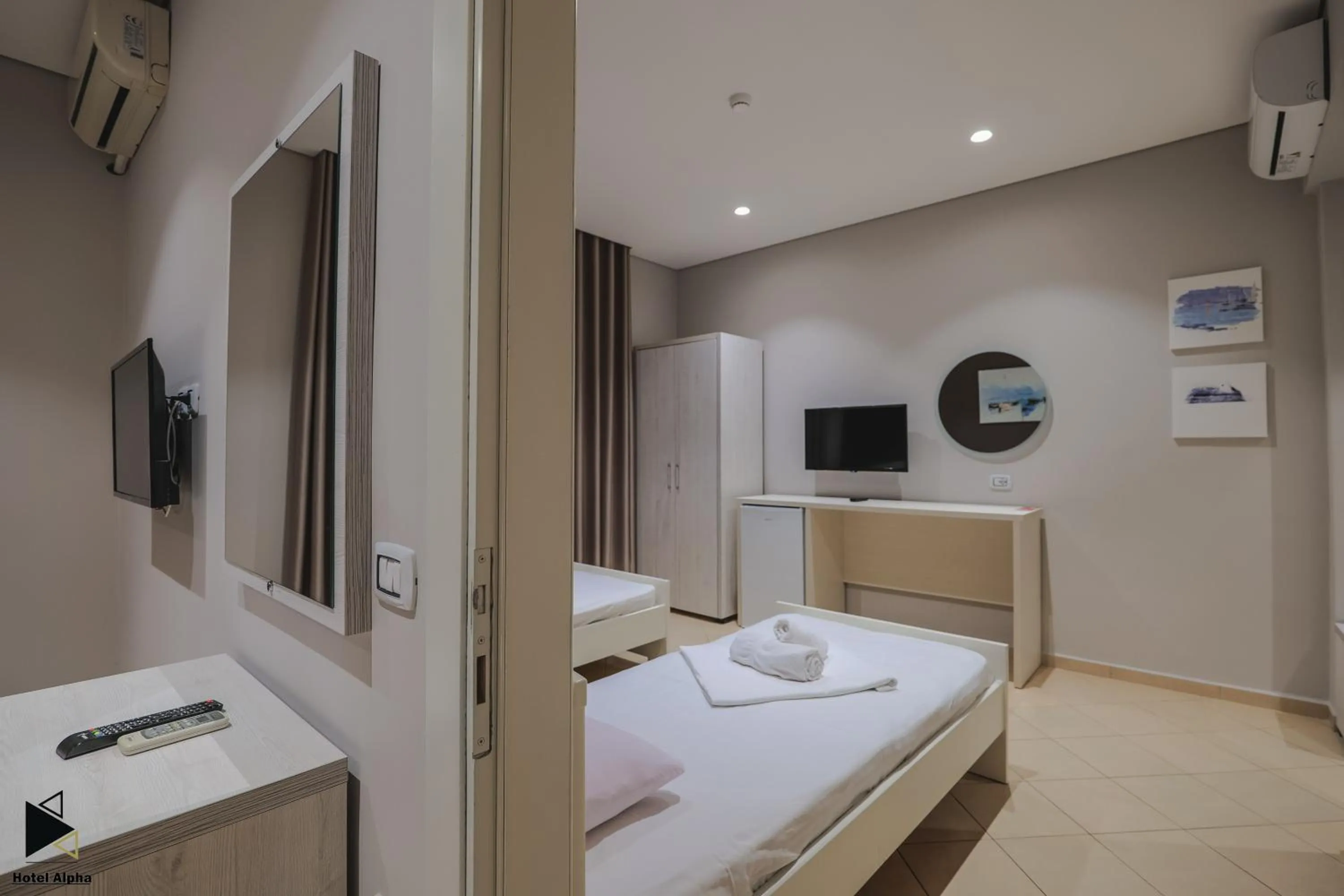 View (from property/room), Bed in Hotel Alpha