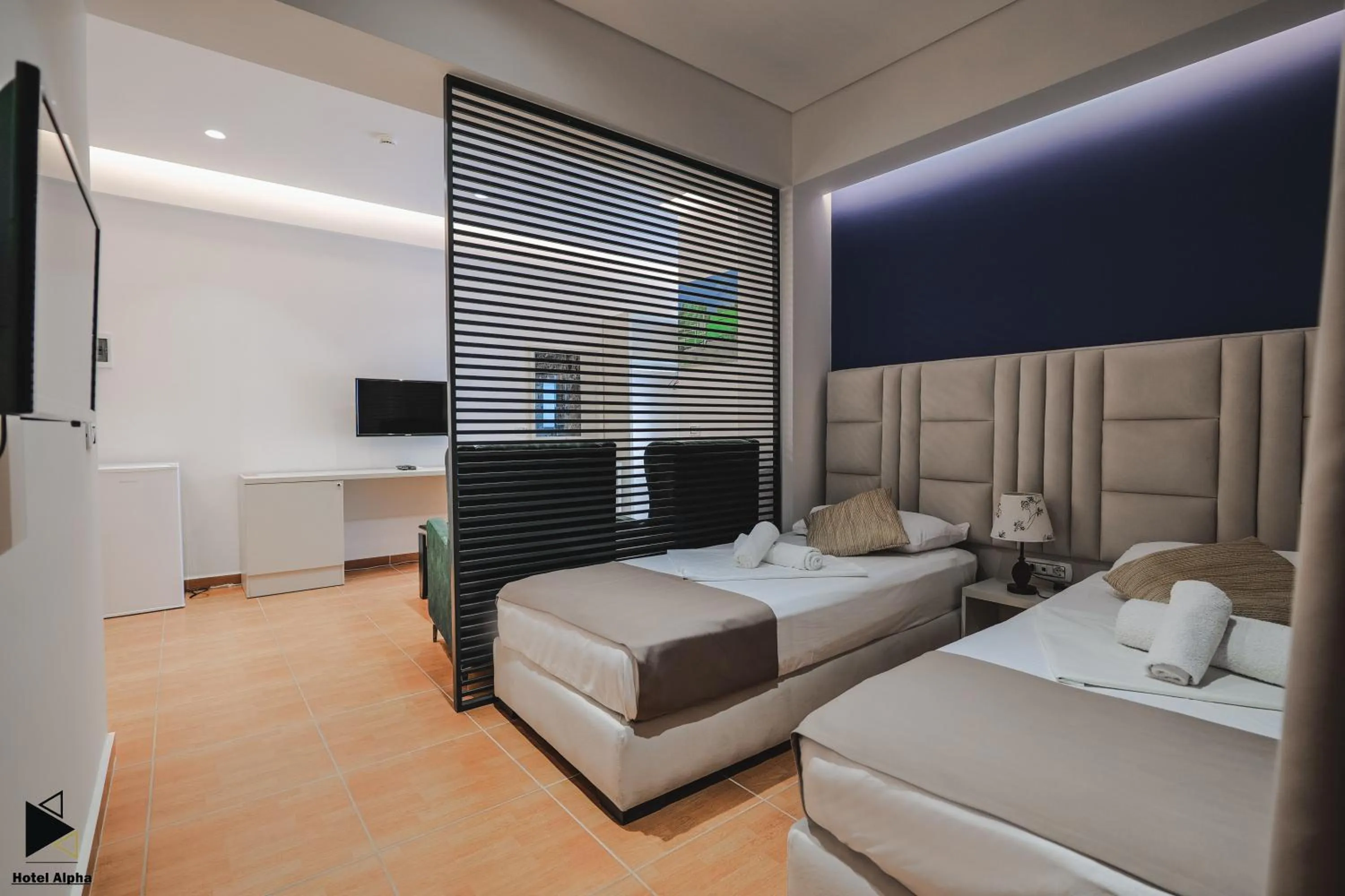 View (from property/room), Bed in Hotel Alpha