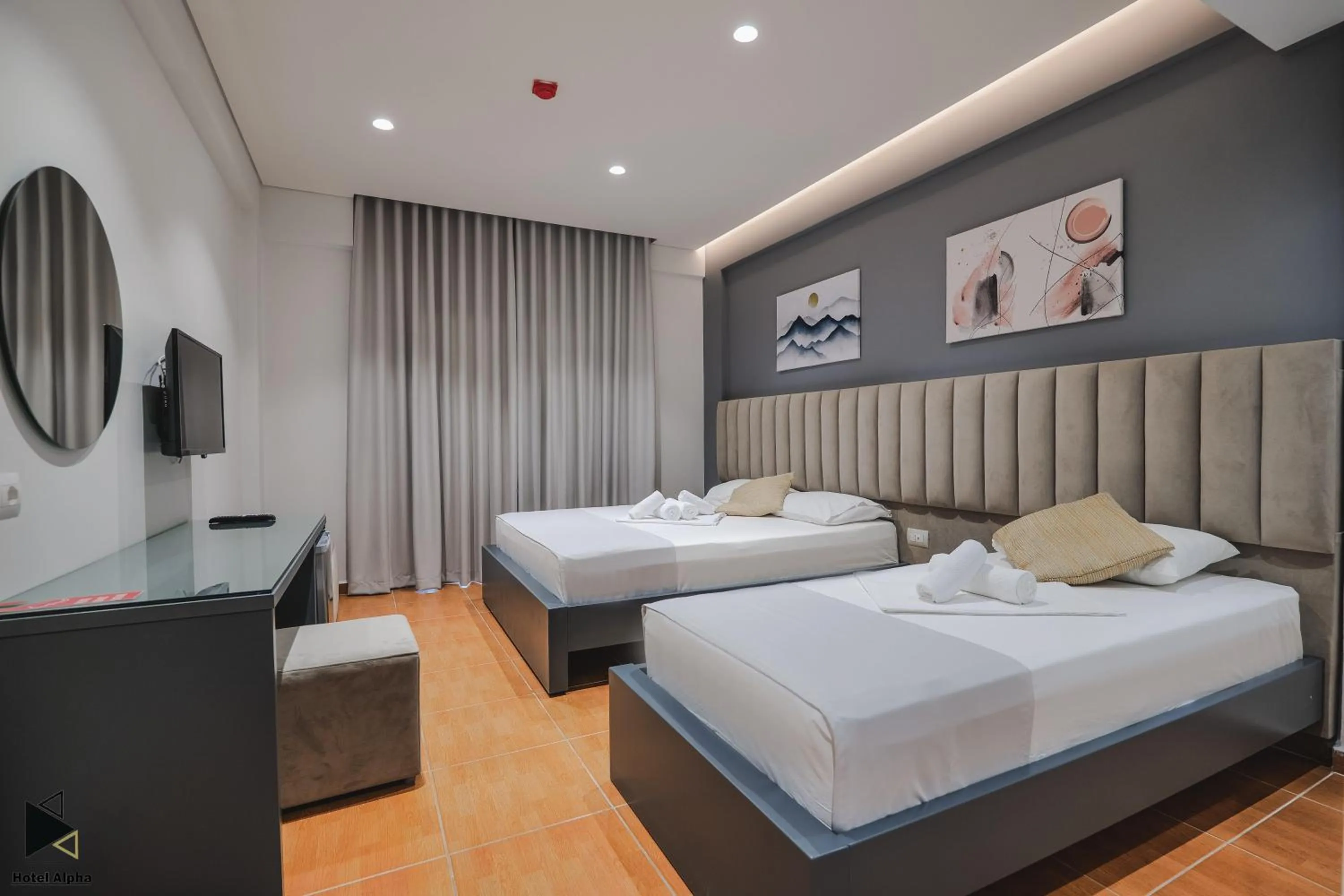 View (from property/room), Bed in Hotel Alpha