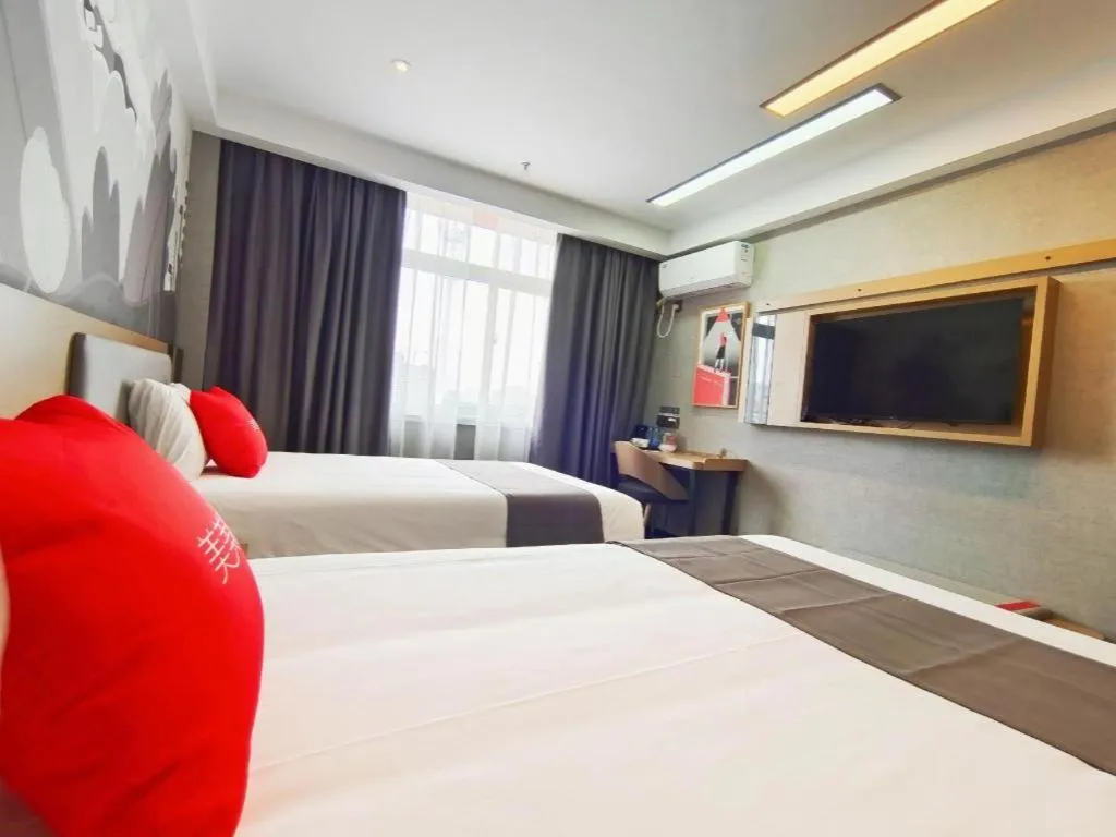 Bed in Thank Hotel Shandong Linyii Pingyi County Commerce and Trade City