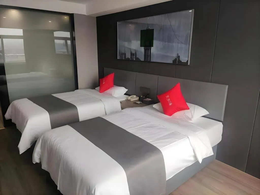 Bed in Thank Hotel Shandong Linyii Pingyi County Commerce and Trade City