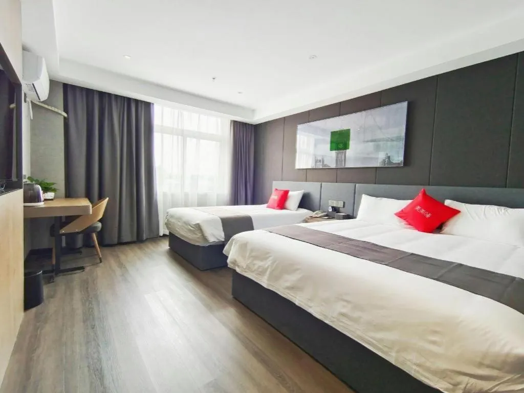 Bed in Thank Hotel Shandong Linyii Pingyi County Commerce and Trade City