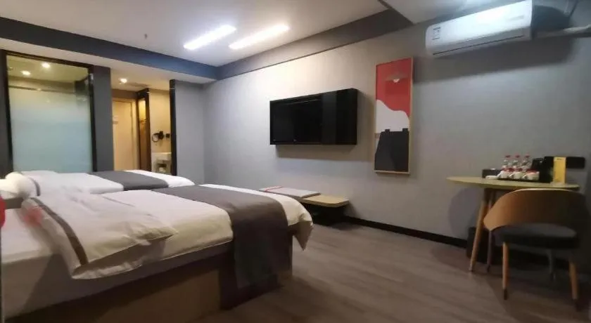 Bed in Thank Hotel Shanxi Lvliang Zhongyang County North Fengcheng Street