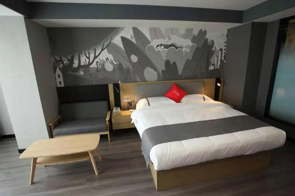 Bed in Thank Hotel Shanxi Lvliang Zhongyang County North Fengcheng Street