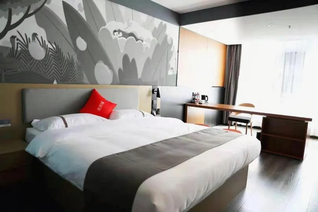 Bed in Thank Hotel Shanxi Lvliang Zhongyang County North Fengcheng Street