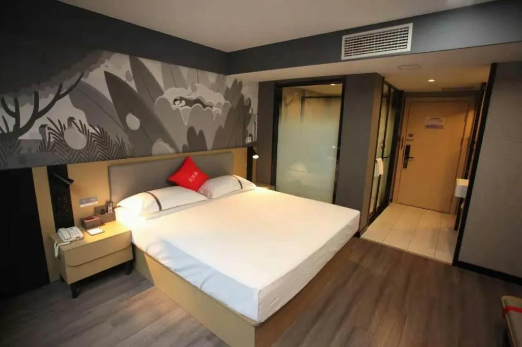 Bed in Thank Hotel Shanxi Lvliang Zhongyang County North Fengcheng Street