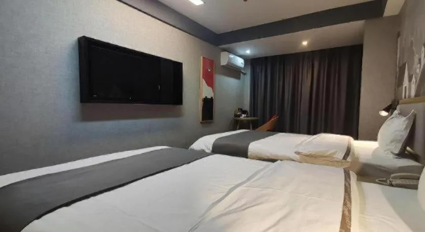 Bed in Thank Hotel Shanxi Lvliang Zhongyang County North Fengcheng Street