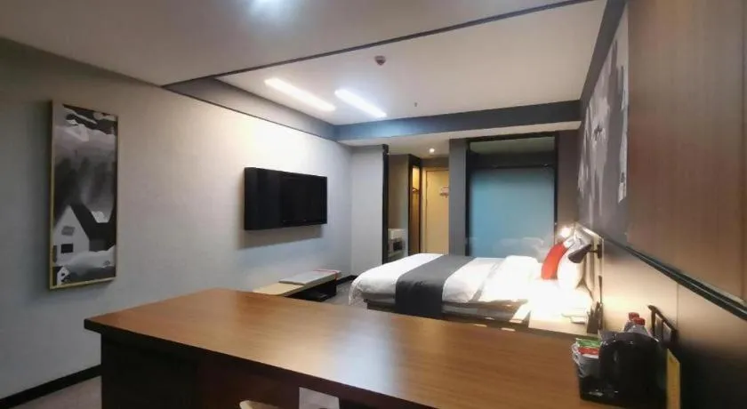 Bed in Thank Hotel Shanxi Lvliang Zhongyang County North Fengcheng Street
