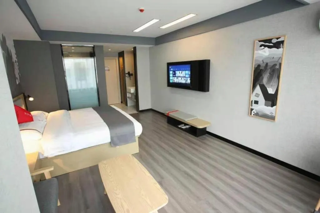 Bed in Thank Hotel Shanxi Lvliang Zhongyang County North Fengcheng Street