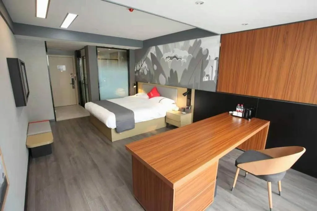 Bed in Thank Hotel Shanxi Lvliang Zhongyang County North Fengcheng Street