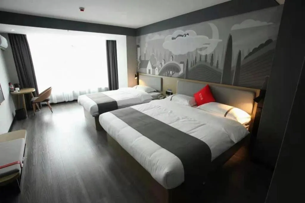 Bed in Thank Hotel Shanxi Lvliang Zhongyang County North Fengcheng Street