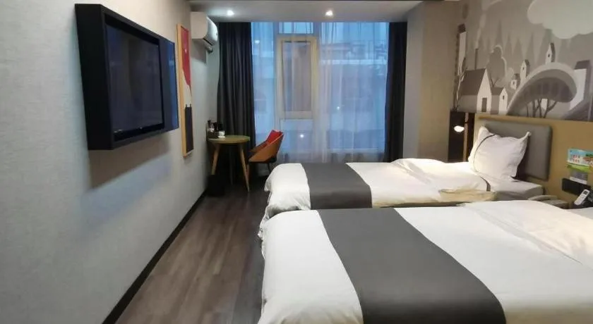 Bed in Thank Hotel Shanxi Lvliang Zhongyang County North Fengcheng Street
