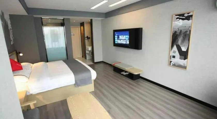 Bed in Thank Hotel Shanxi Lvliang Zhongyang County North Fengcheng Street